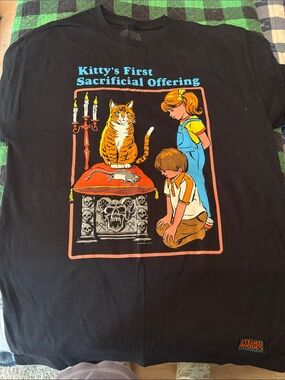 Threadless Black Kitty's First Sacrificial Offering Graphic Tee